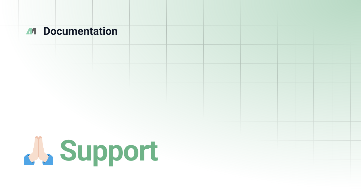 🙏🏻 Support | Documentation